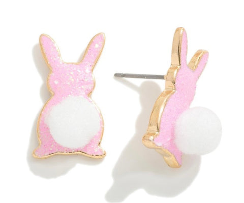 Bunny poof earrings