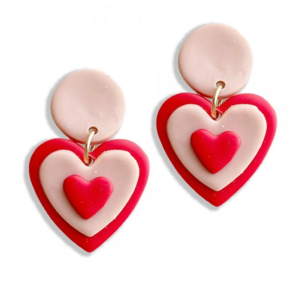 Triple heart earrings