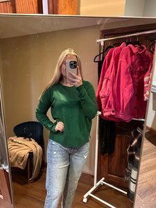 Green knitted sweater top