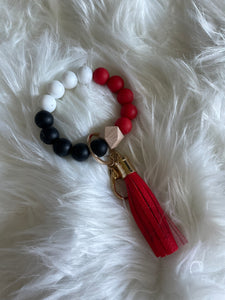 Red, black & white bangle keychain